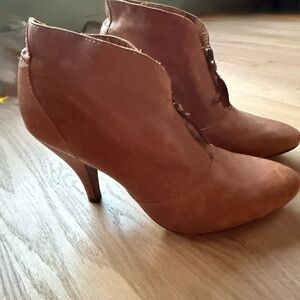 Nine West Brown Suede Heeled Ankle Boots